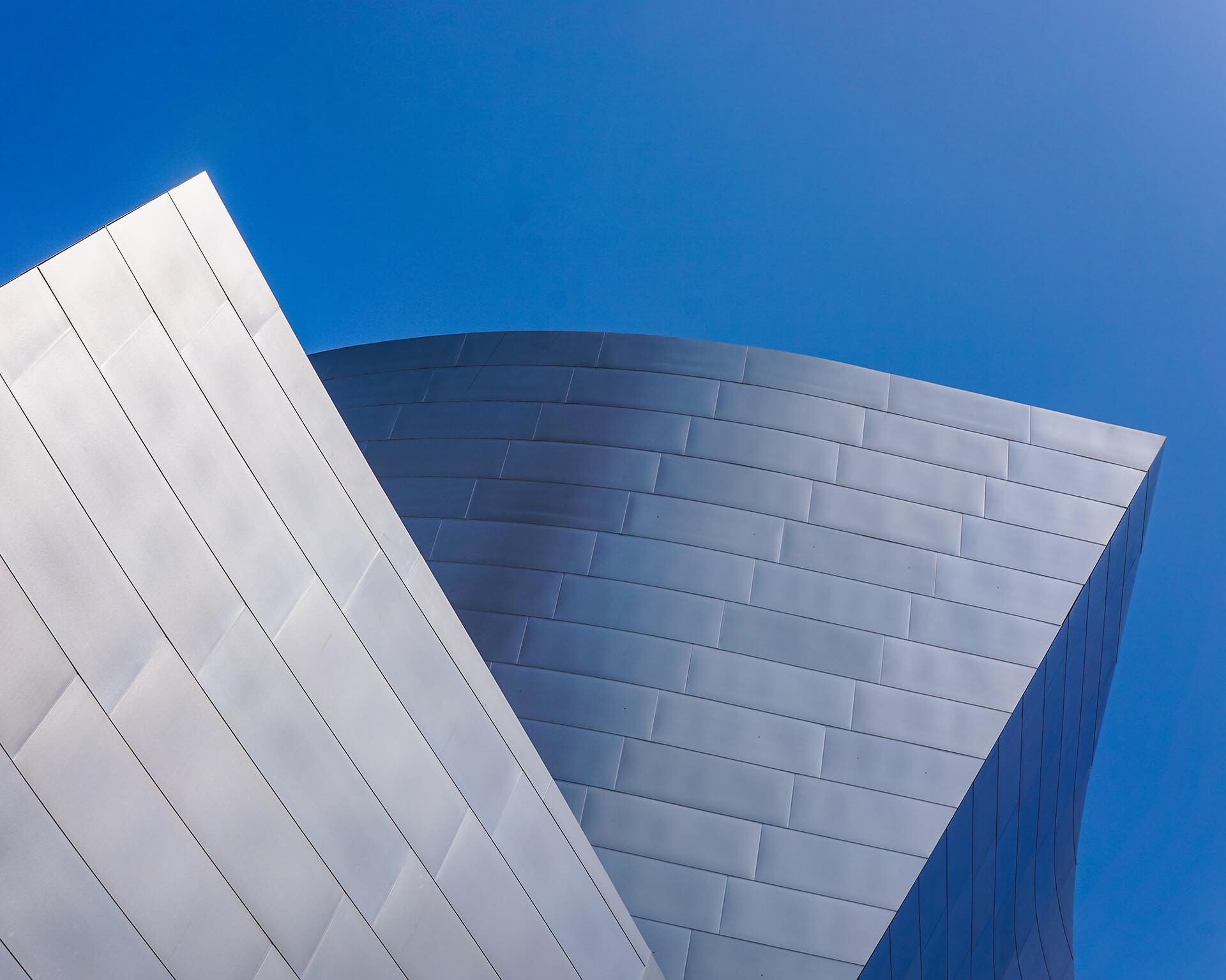 Commercial building with silver metal panels
