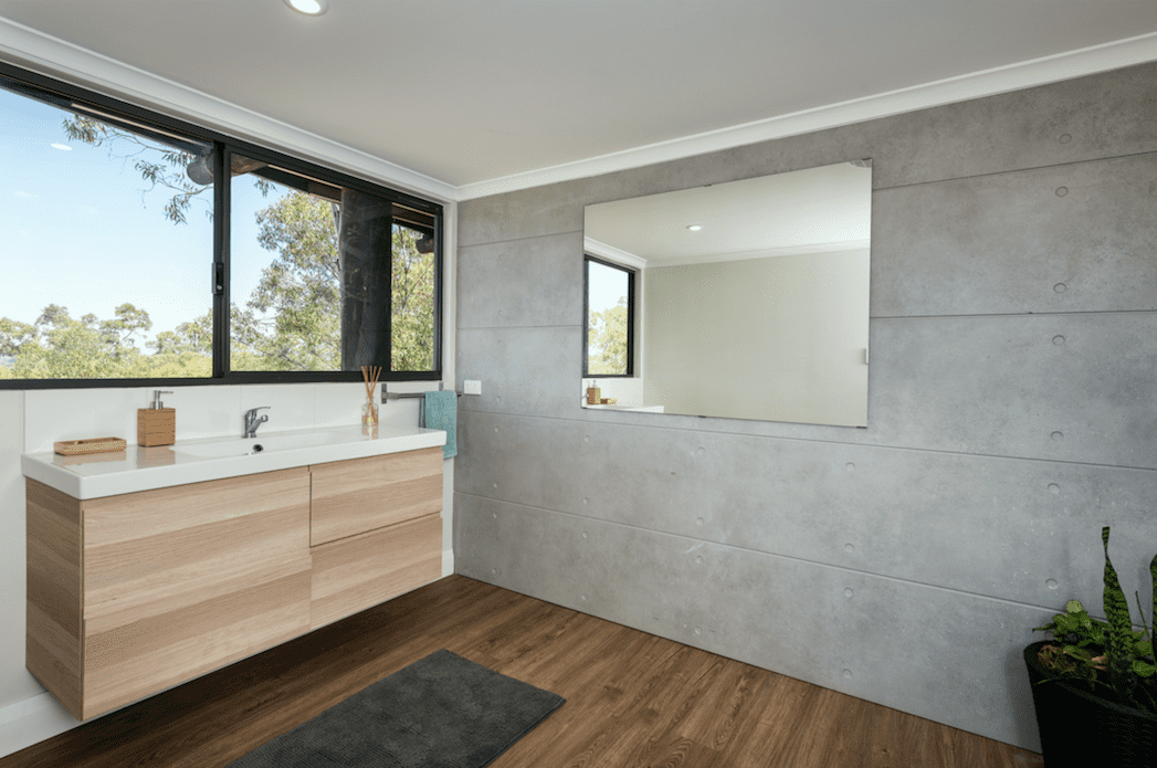 Exterior view of a building featuring Nichiha fiber cement panels and modern design