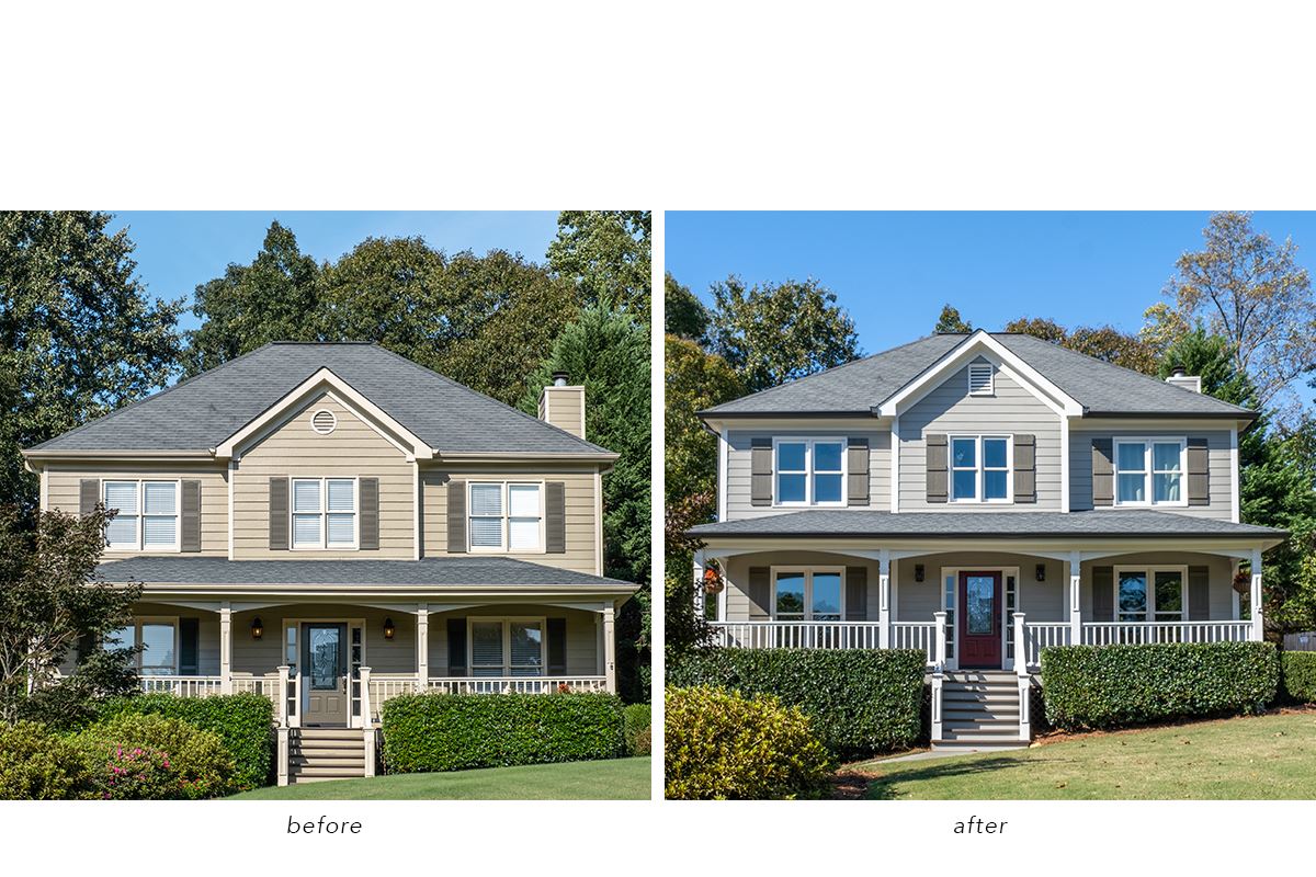 before and after house siding renovation