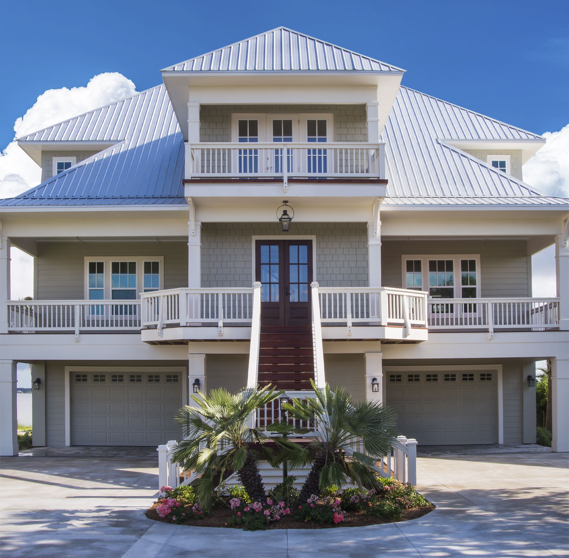 Coastal home with fiber cement shake siding