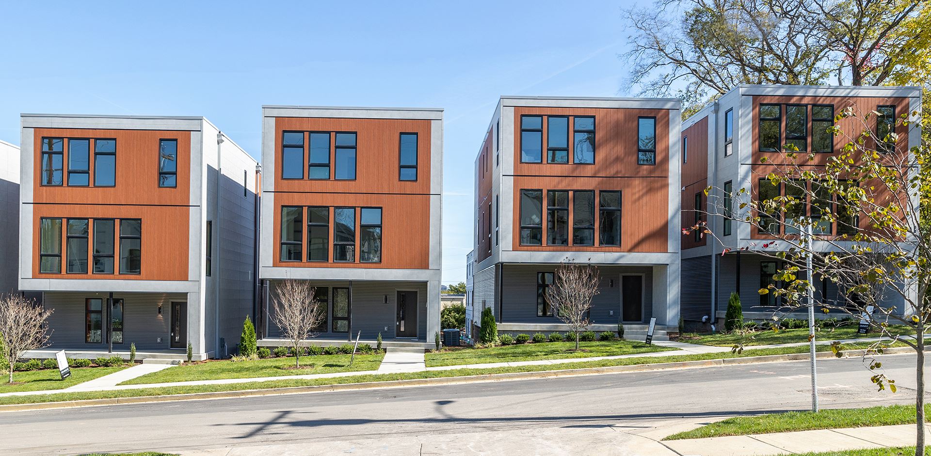 Oceola Neighborhood in Nashville featuring Nichiha\'s VintageWood and IndustrialBlock panels