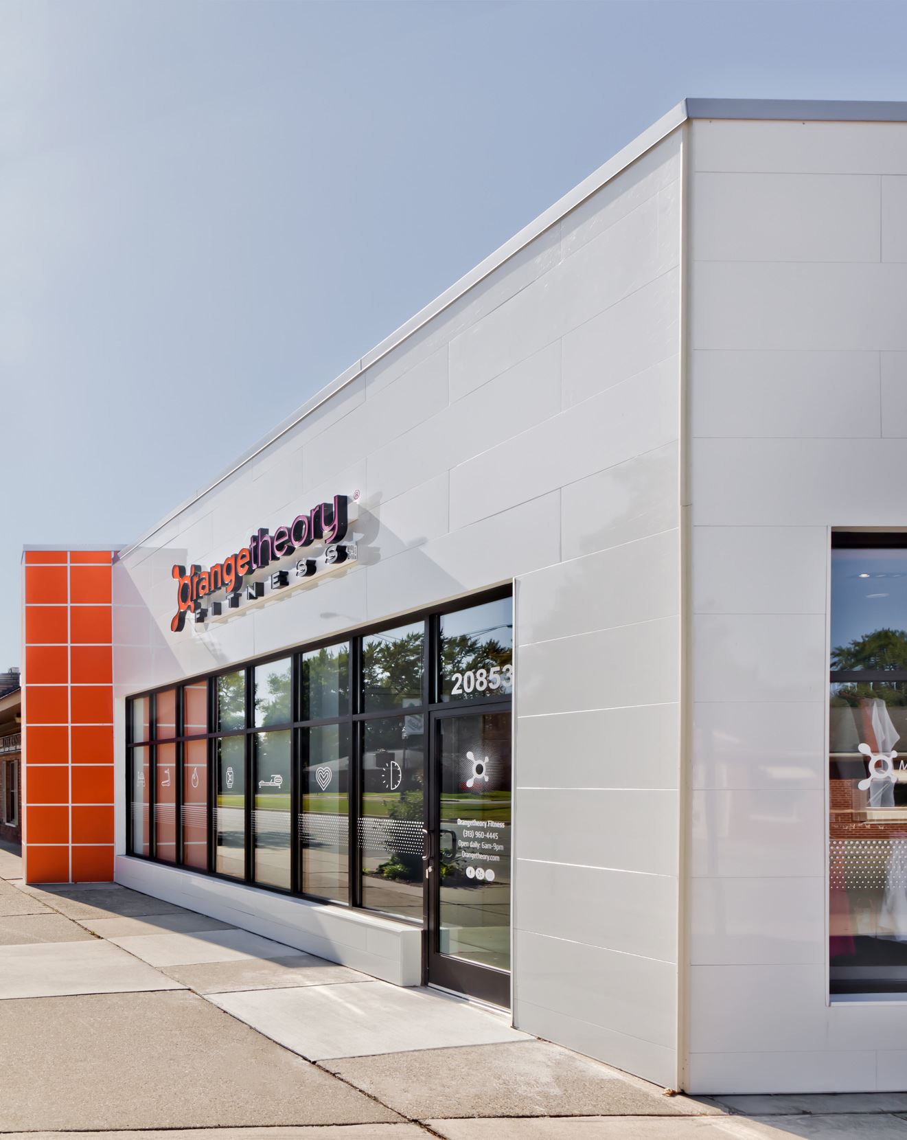 Orange Theory Fitness with Miraia Snow panels on exterior