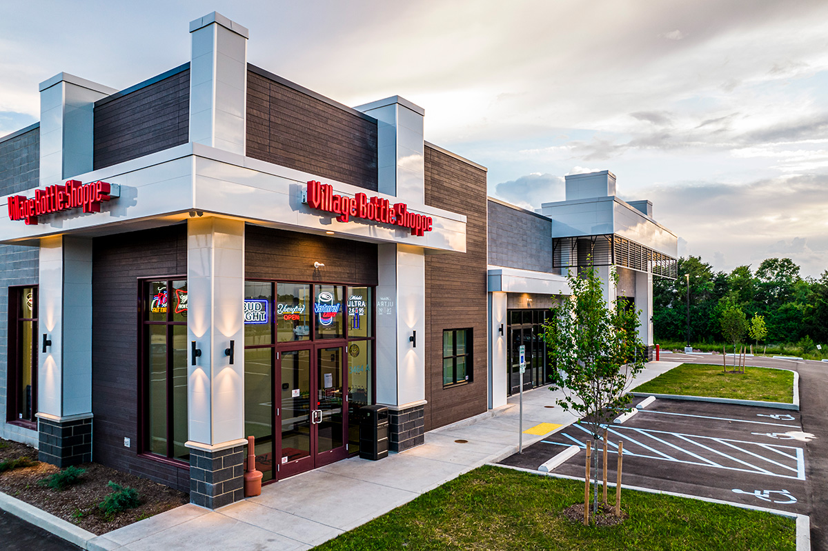 Village Bottle Shoppe with RoughSawn in Espresso