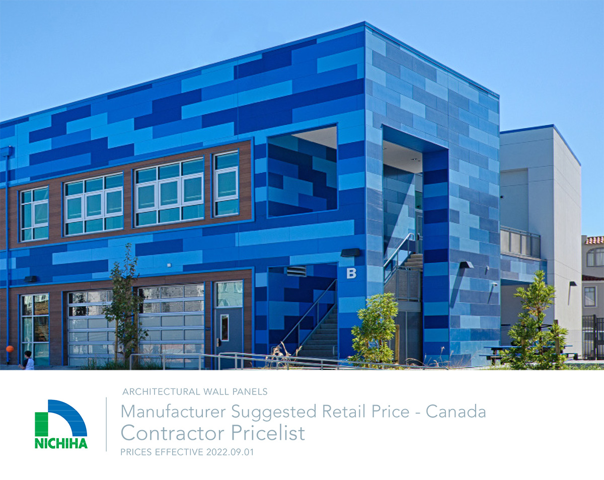 Cover of Canadian Price Catalog MSRP Nichiha